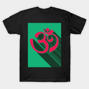 Om Symbol Retro Style with Big Drop Shadow 1 T-Shirt